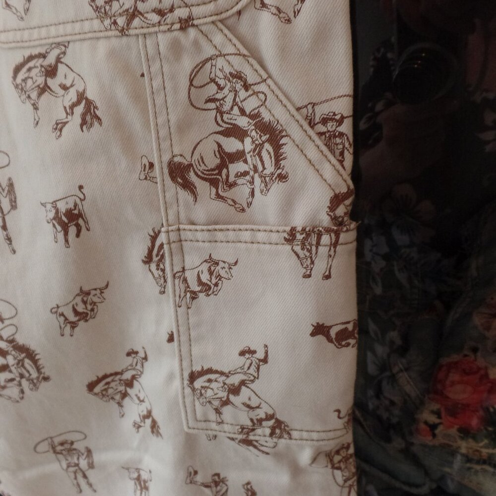 URBAN OUTFITTERS BDG Cowboy Print NWOT Straight Utility Jeans Size 36/16 UNISEX - Picture 8 of 13